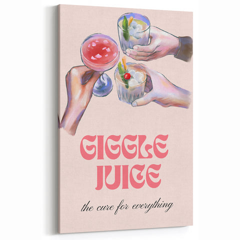Giggle Juice Cocktail Art - Fun Bar Wall Art for Home & Lounges