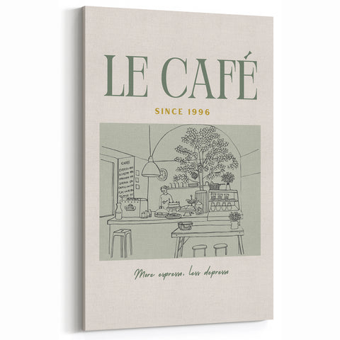 Le Café Coffee Art - Coffee Wall Art for Kitchen and Cafe Decor