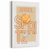 Aperol Spritz Cocktail Art - Beverage Wall Art for Bar Decor