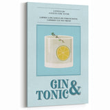 Gin & Tonic Cocktail Art - Beverage Wall Art for Bar Decor