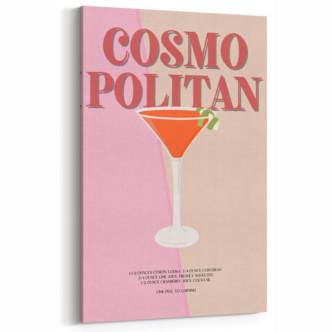 Cosmopolitan Cocktail Art - Beverage Wall Art for Bar Decor