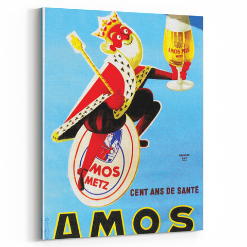 AMOS Pils Beer Poster: Retro King Advertising Wall Art