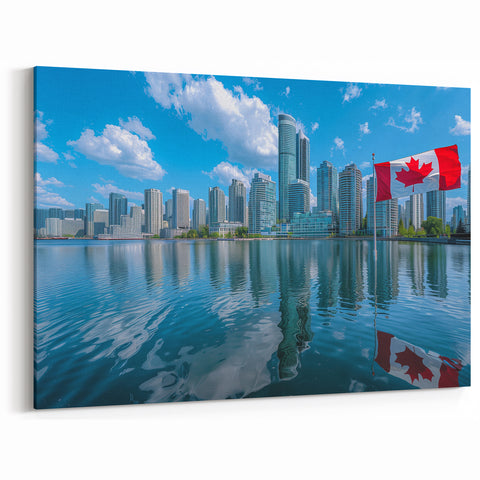Patriotic Canadian Flag & Cityscape Prints - Canadian Heritage Wall Art