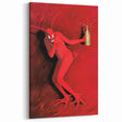 Vintage Red Devil Poster: Retro Art with Bold Design, Unique Print