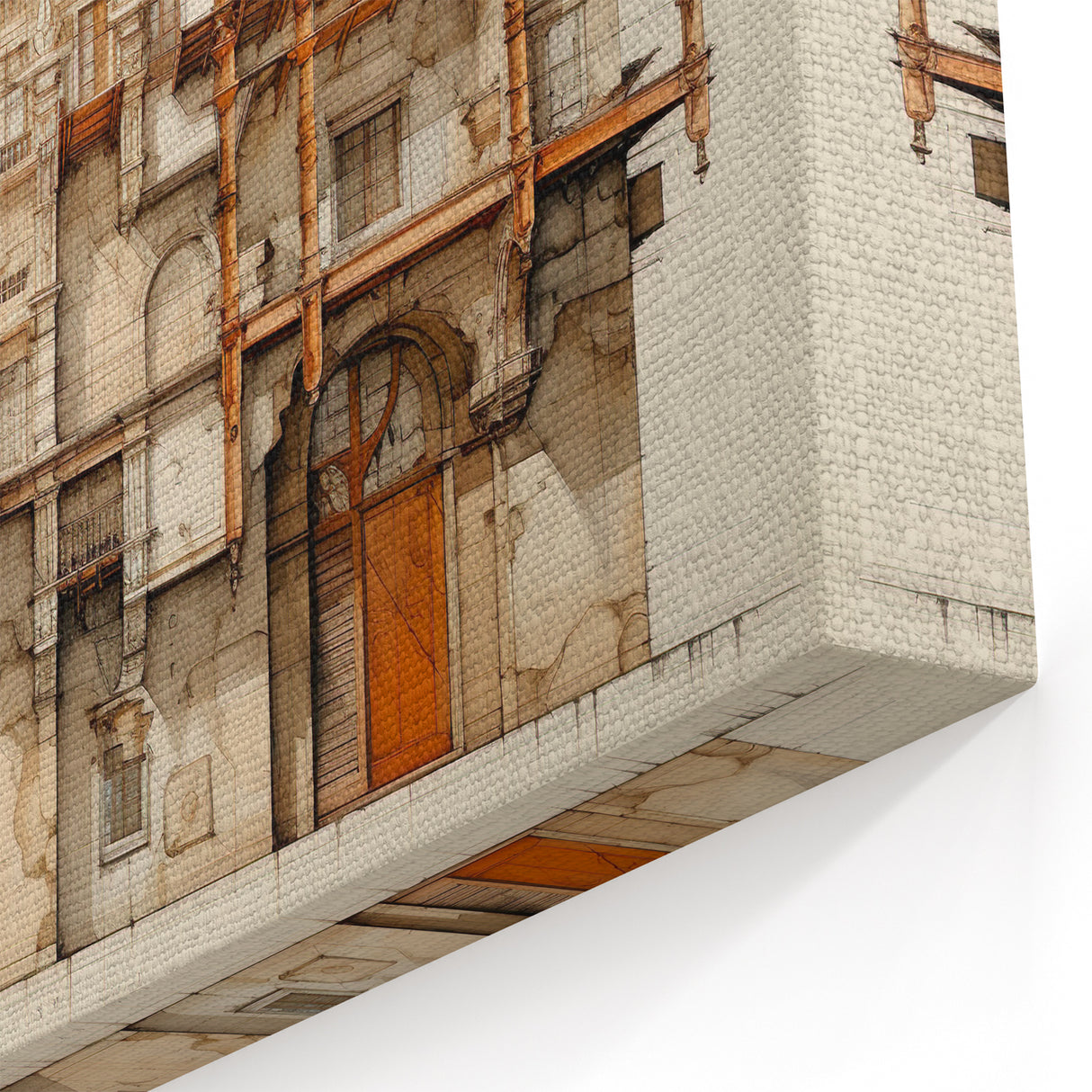 Vintage Architectural Wall Art – Historic Building Illustration Print