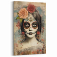 Elegant Sugar Skull Woman – Día de los Muertos Wall Art