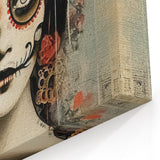 Elegant Sugar Skull Woman – Día de los Muertos Wall Art