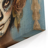 Romantic Sugar Skull Woman – Día de los Muertos Wall Art