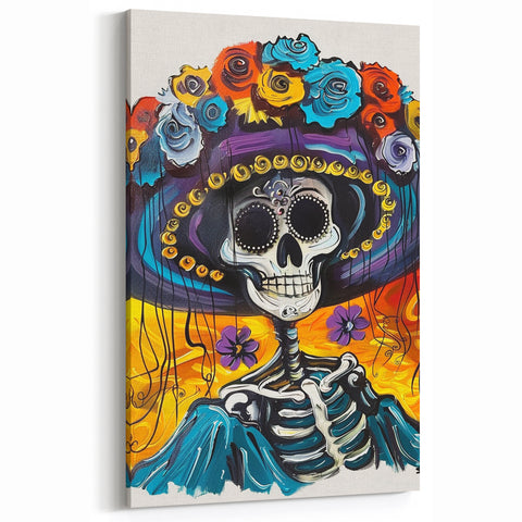 Vibrant Catrina Skull – Día de los Muertos Wall Art