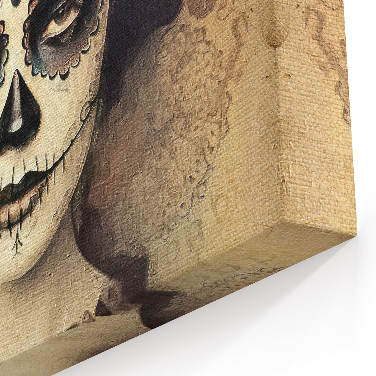 Vintage Sugar Skull Woman – Día de los Muertos Wall Art