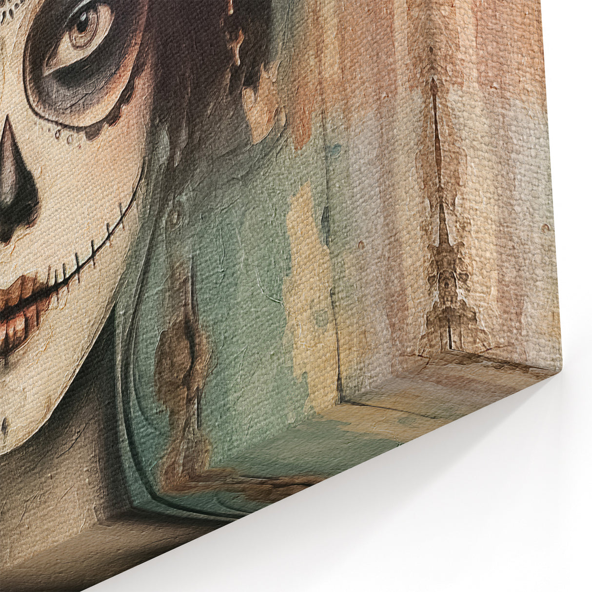 Floral Sugar Skull Woman – Día de los Muertos Wall Art