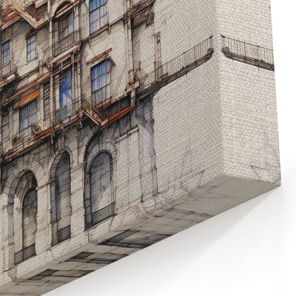 Architectural Wall Art - Historic Building Illustration