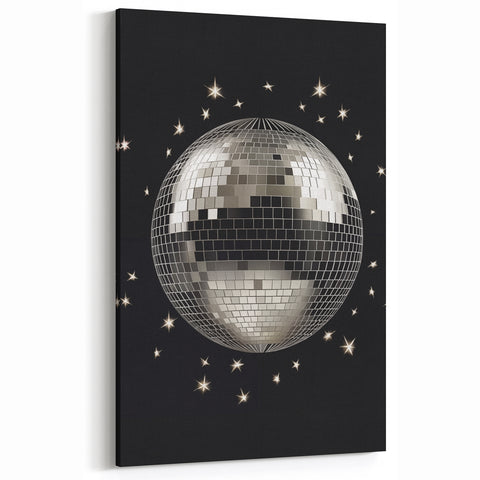 Silver Disco Ball Party Art - New Year's Eve Wall Art Print