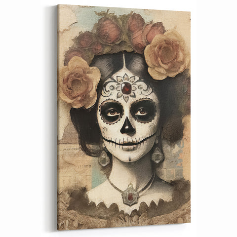 Ornate Catrina Portrait – Día de los Muertos Art Prints