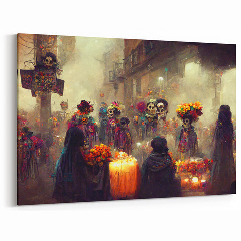 Festive Día de los Muertos Parade – Day of the Dead Wall Art