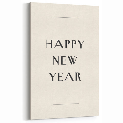 Minimalist Happy New Year Typography - New Year Wall Art Print
