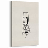 Minimalist Champagne Toast - New Year’s Eve Wall Art Print