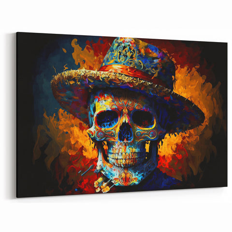 Vibrant Sugar Skull Hombre – Día de los Muertos Art Prints