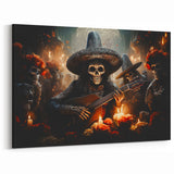 Mariachi Skeleton Serenade – Día de los Muertos Canvas Art