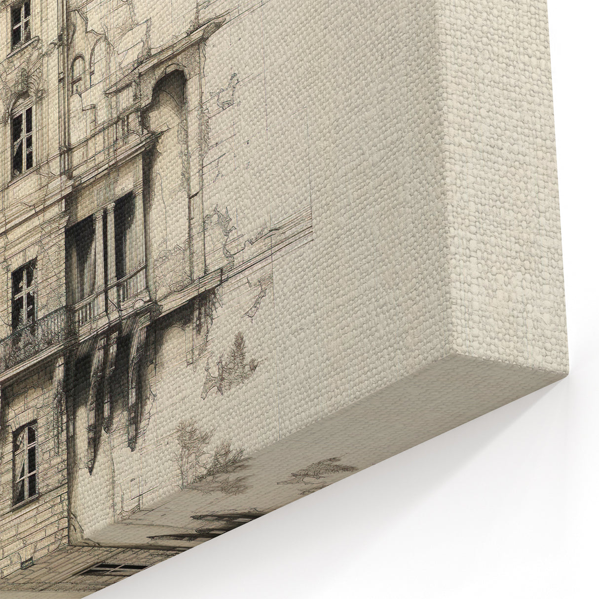 Architectural Wall Art - Vintage Mansion Illustration