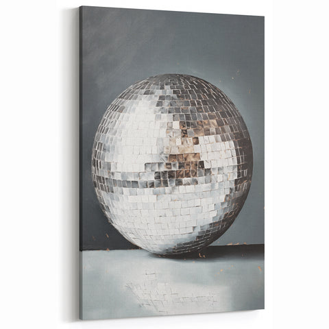 Silver Disco Ball Reflection - New Year's Eve Wall Art Print