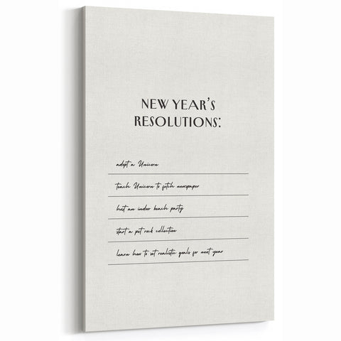 Funny New Year's Resolutions - New Year Wall Art Print