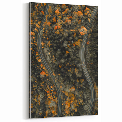 Winding Autumn Roads - Fall Wall Art Autumn Canvas Art Print