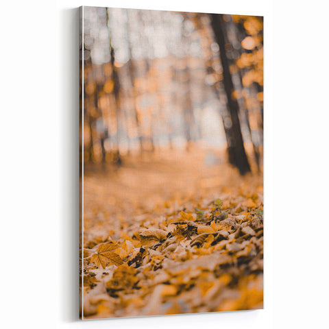 Golden Autumn Leaves - Fall Wall Art Autumn Canvas Art Print