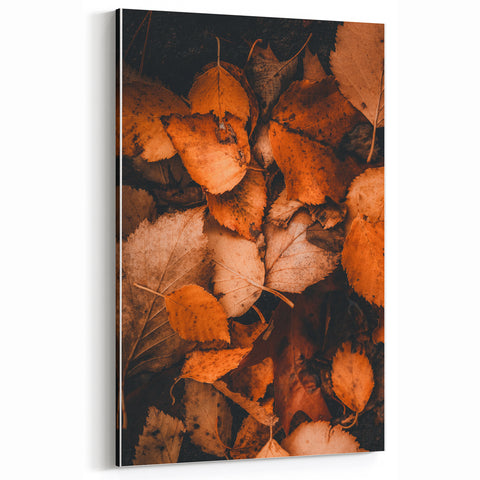 Rustic Fall Wall Art – Autumn Leaves Canvas Print for Home Décor