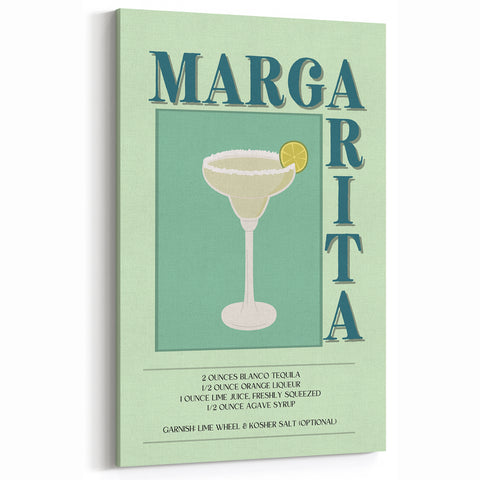 Margarita Cocktail Recipe - Bar Wall Art for Kitchen & Home Decor