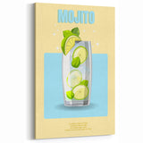 Mojito Cocktail Recipe - Bar Wall Art for Kitchen & Lounge