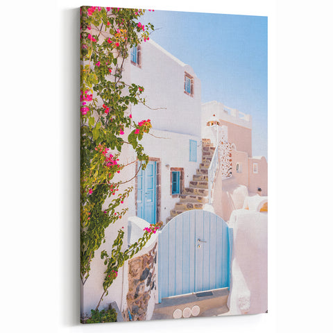 Santorini Charm - Summer Wall Art, Mediterranean Travel Print