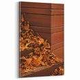 Autumn Leaves on Wooden Steps – Rustic Fall Wall Art