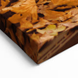 Autumn Leaves on Wooden Steps – Rustic Fall Wall Art