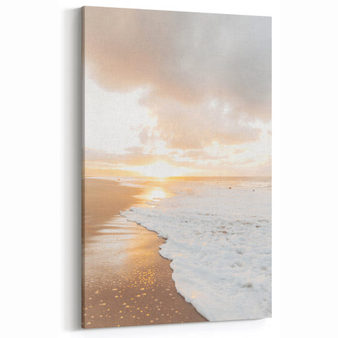 Golden Sunset Beach - Summer Wall Art, Coastal Landscape Print