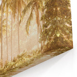 Golden Tropical Palms - Summer Wall Art, Coastal Paradise Print