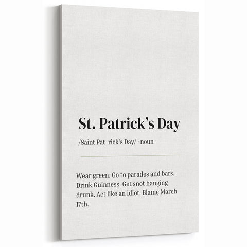 Funny St. Patrick’s Day Wall Art – Irish Typography Print Decor