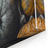 Rustic Gray & Orange Pumpkins – Fall Wall Art Print