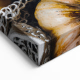 Rustic Gray & Orange Pumpkins – Fall Wall Art Print