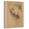 Serene Vintage Sketch Portrait – Antique Charcoal Canvas & Prints
