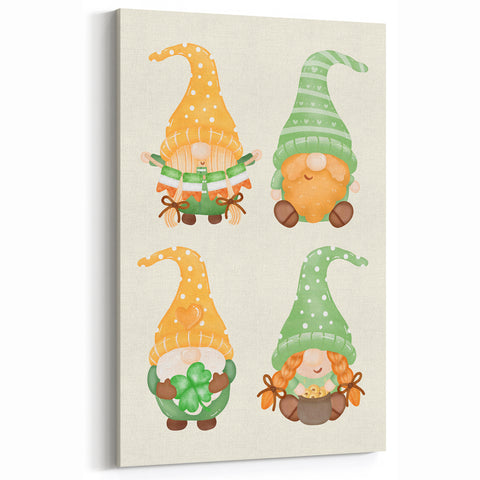 St. Patrick’s Day Gnome Wall Art – Irish Leprechaun Print Decor