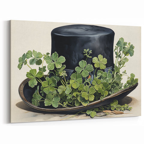 Leprechaun Hat – Shamrocks St. Patrick’s Day Wall Art Print
