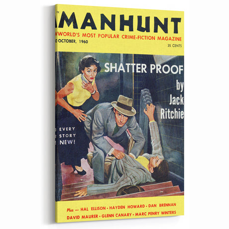 Vintage Magazine Cover Art: Manhunt October 1960 Retro Wall Decor