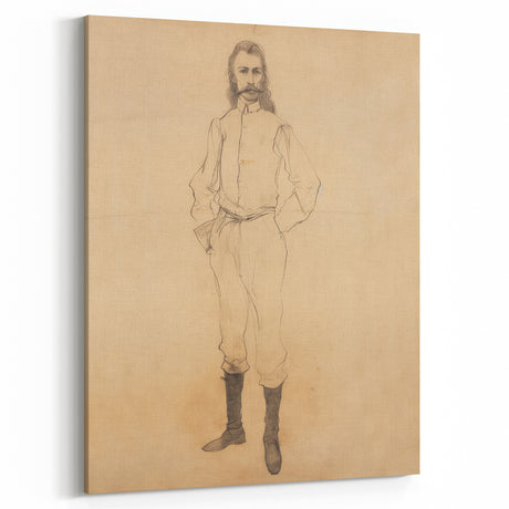 Vintage Portrait Art – Antique Sketch of a Gentleman Wall Decor