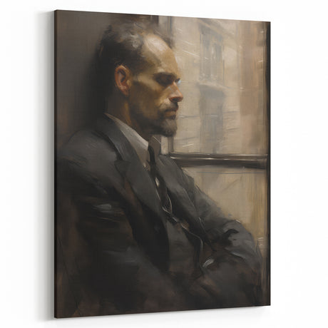 Classic Portrait Artwork – Vintage Man in Reflection Wall Art