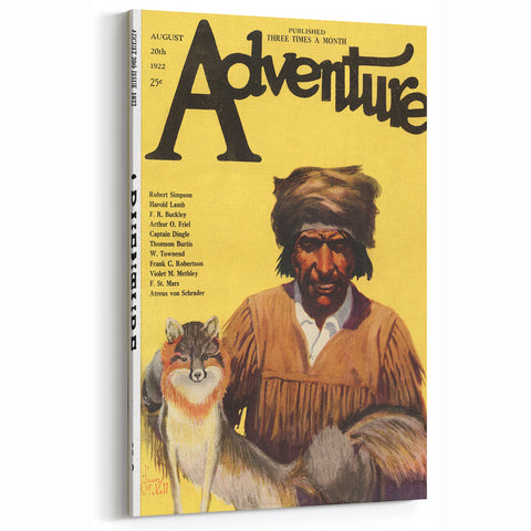 Vintage "Adventure" Magazine Cover Wall Art - 1922 Retro Print