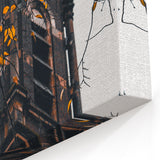 Historic Tower with Autumn Leaves – Fall Wall Art for Seasonal Charm