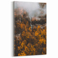 Misty Waterfall in Autumn Forest – Fall Wall Art for Nature Lovers