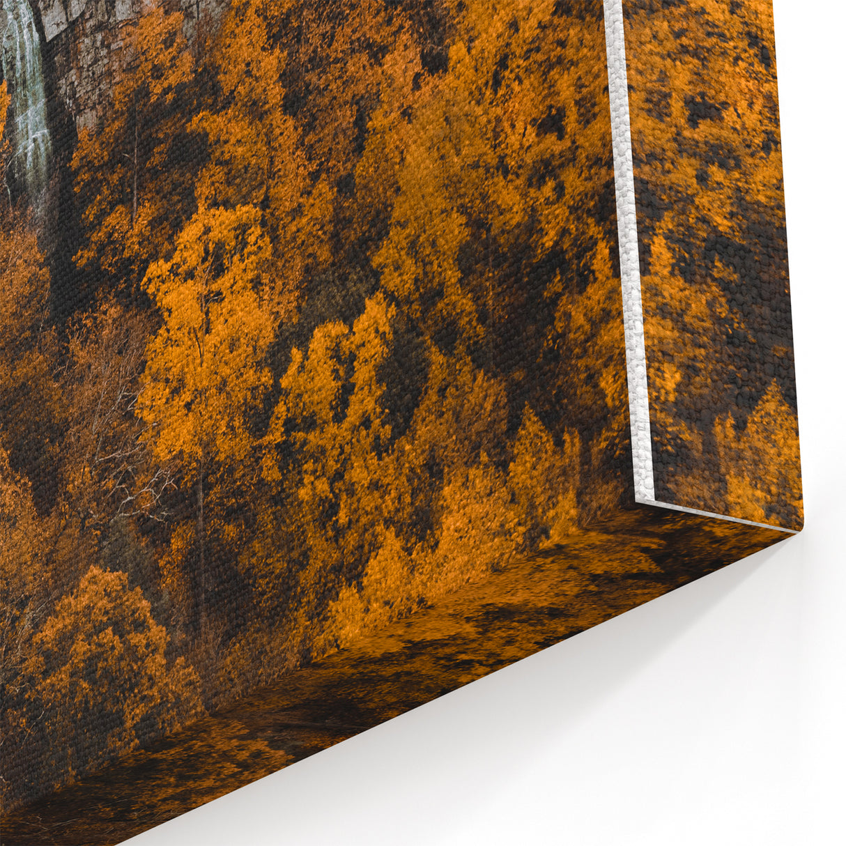 Misty Waterfall in Autumn Forest – Fall Wall Art for Nature Lovers