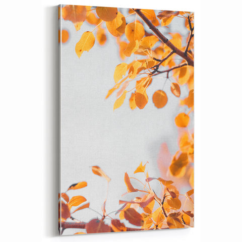Soft Autumn Leaves Against Sky – Fall Wall Art for Serene Spaces